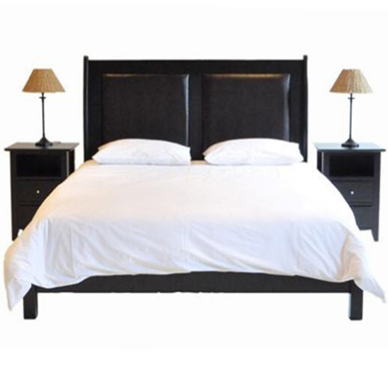 Paris Leather Bed (Mahogany)