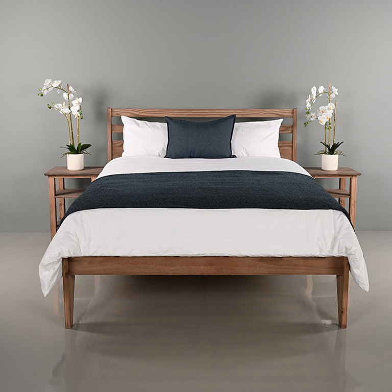 Zina Panel Bed (Teak) | Free Nationwide Delivery