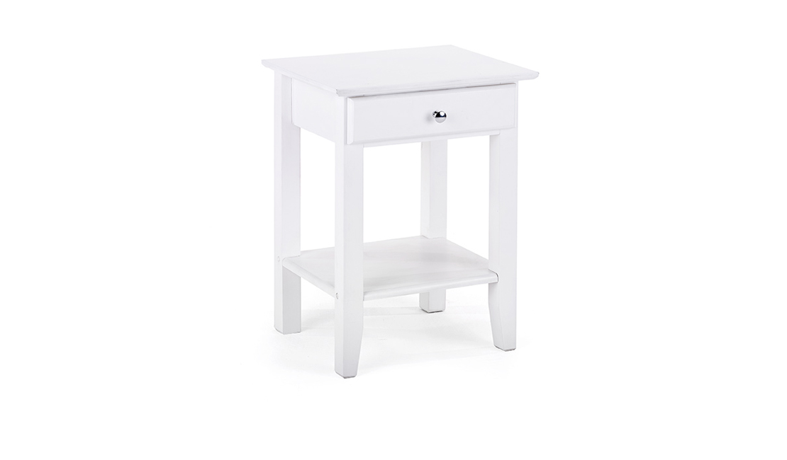 White Paris bedside tables are simplistic and elegant.