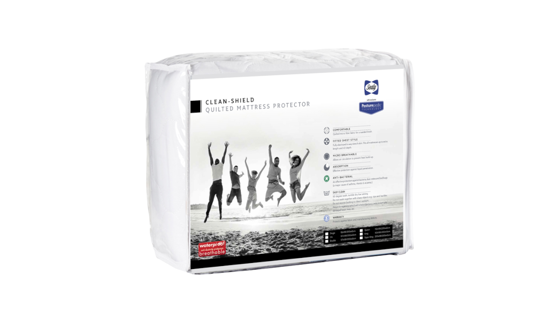 Sealy Cleanshield Mattress Protector packaging.