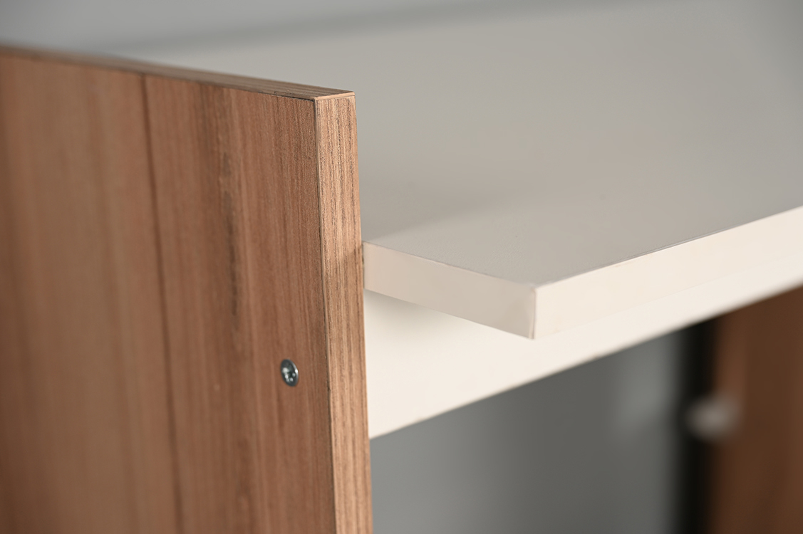 Michael Desk (Savannah Oak & Supreme White) | The Mattress Warehouse