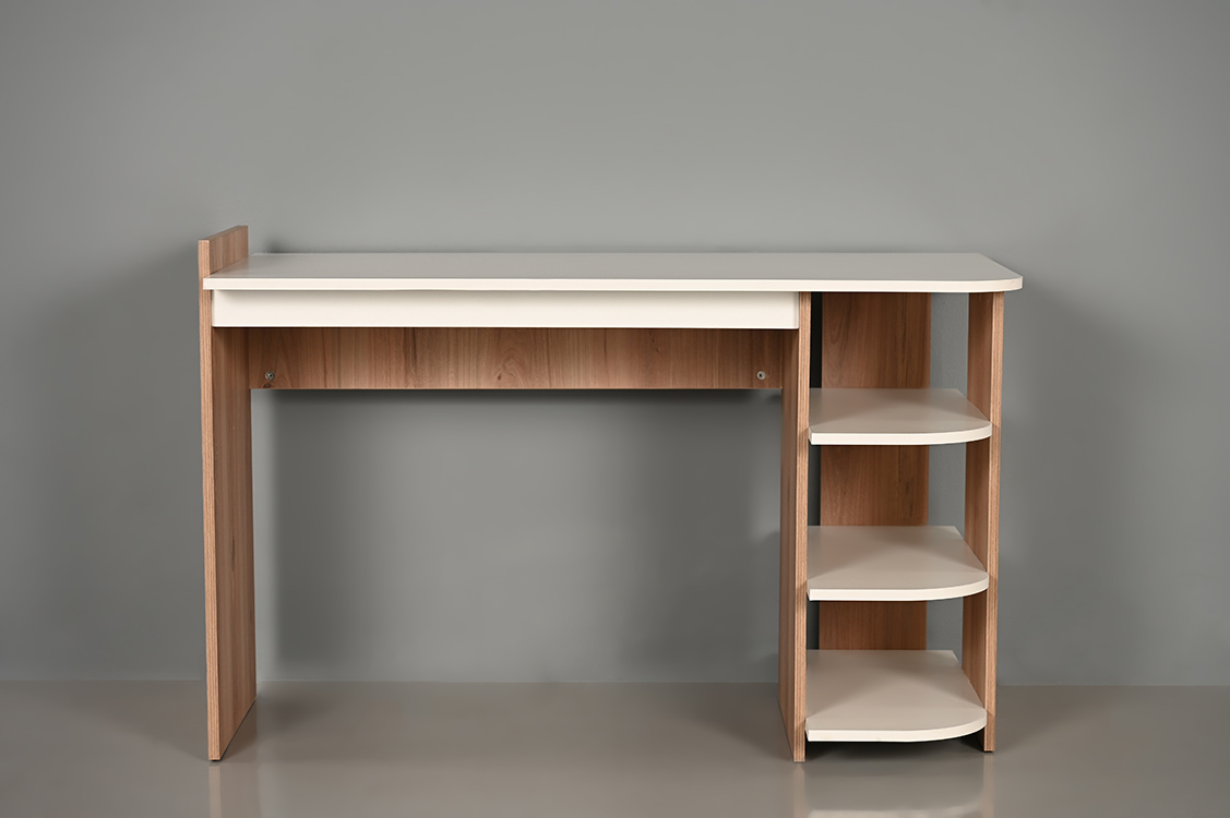 Michael Desk (Savannah Oak & Supreme White) | The Mattress Warehouse