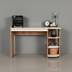 Michael Desk (Savannah Oak & Supreme White) | The Mattress Warehouse
