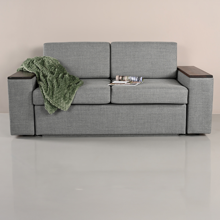Moxi-Double-Sleeper-Couch-Wooden-Armrests-(Grounded-Slate-Grey)