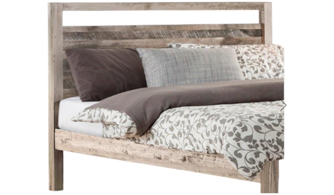 Cayman Driftwood headboard against a white background