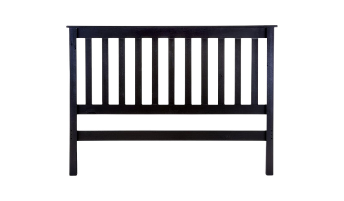 A mahogany Charlene headboard against a white background