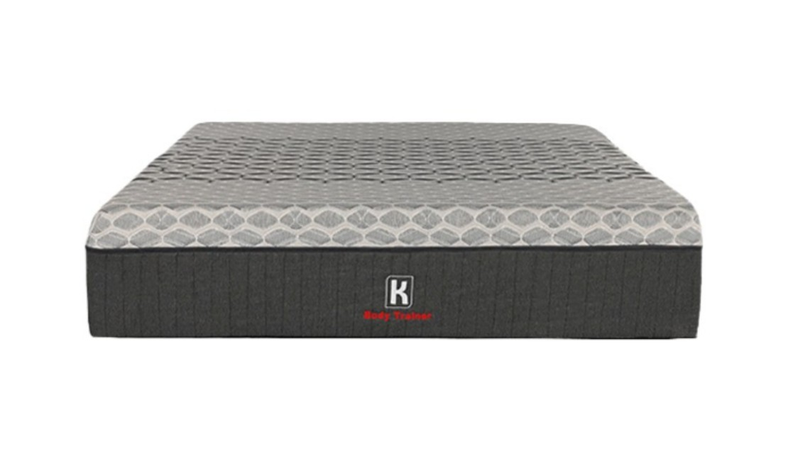 Dark grey Kooi Body Trainer mattress against a white background