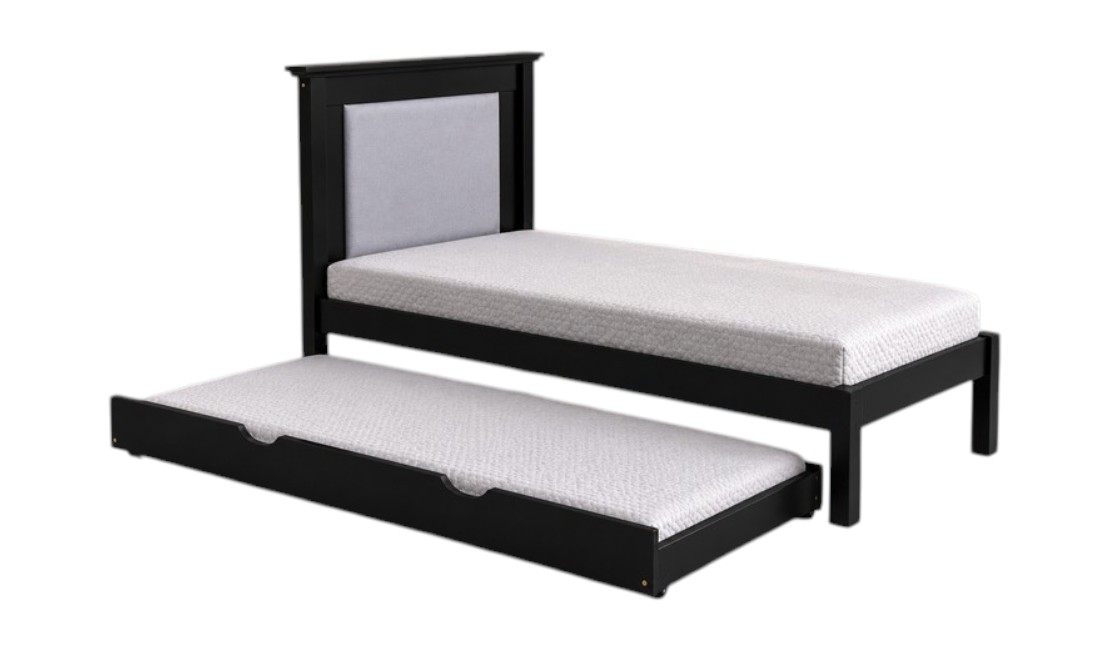 Mahogany Oslo bed with underbed against a white background